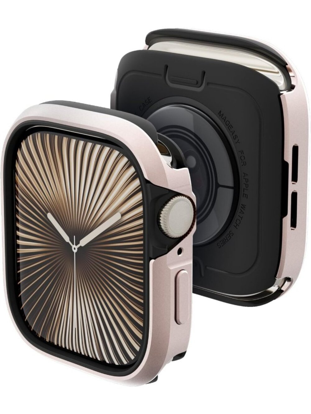 Rugged 2-in-1 Aluminum Case for 42mm Apple Watch Series 11/10 | Shockproof, Rose